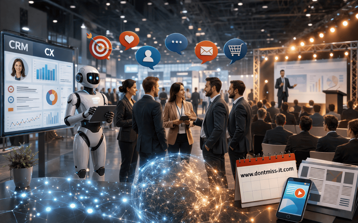 Groupe de personnes discutant lors d'un salon sur les technologies